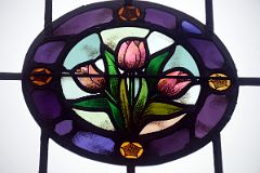 25D Stained Glass Window With Roses With Purple Border Close Up Banff Springs Hotel Mt Stephen Hall.jpg